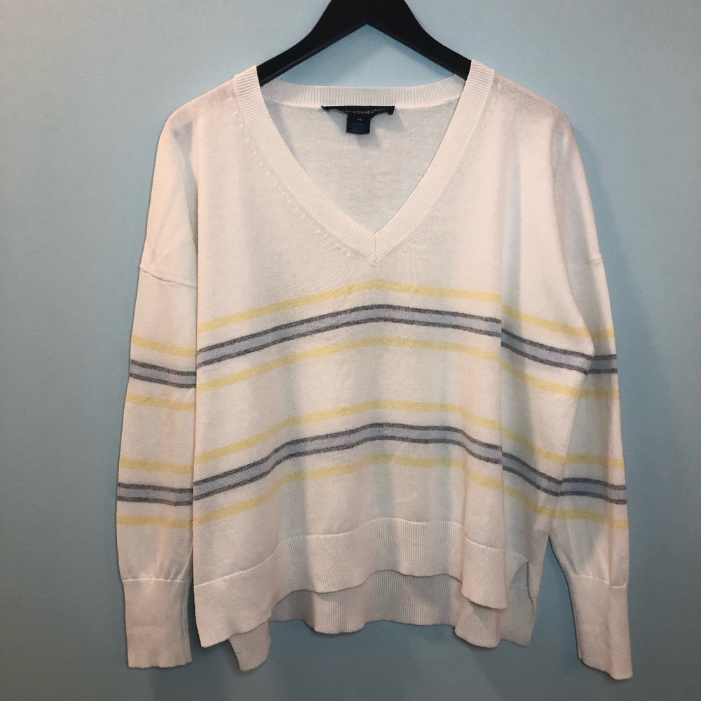 French Connection Cotton V-Neck Sweater